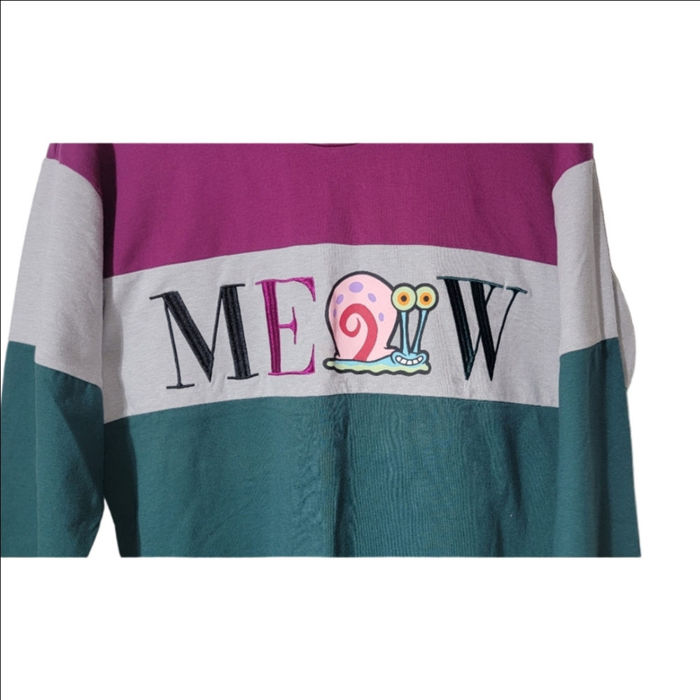 Spongebob SquarePants Gary Crewneck SweatshIrt In Purple, Gray, Green NWT, XS - Picture 3 of 11